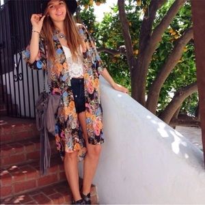 Millau LF paisley floral kimono topper S